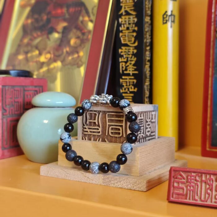 黑曜石-手串-银饰-首饰-转运